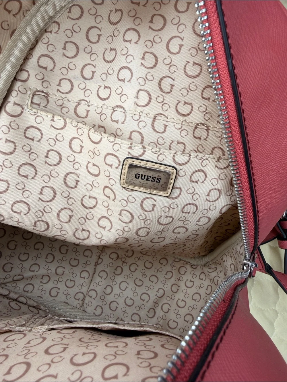 GUESS Pink Mini Logo Backpack - Picture 3 of 3
